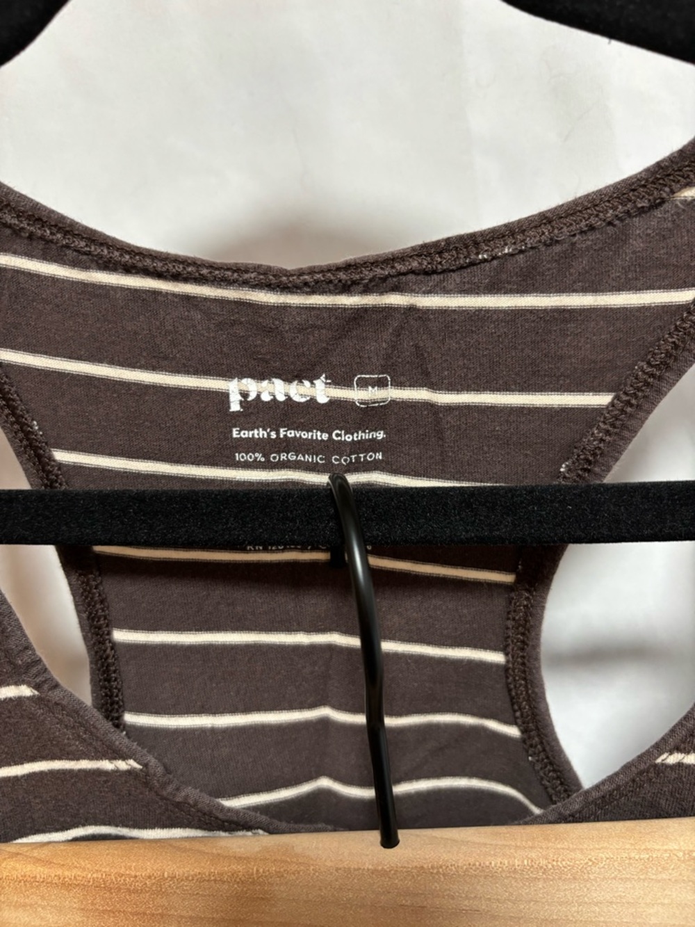 Pact Brown and Cream Striped organic cotton pajamas M - Picture 3 of 9
